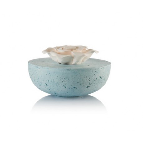 Kvapų Difuzorius "Bowl" mėlyna 20 cm, su keramikine rože 15 cm 